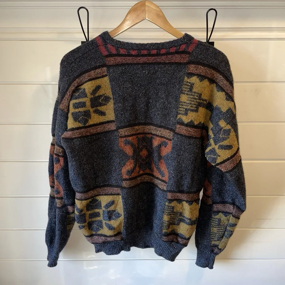 Vintage Gaeltarra Ireland Wool Crew Neck Pullover‎ Blue Sweater Men's Size: M
